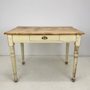 Early 20th Century Wooden Work Table or Writing Desk with Original Patina / Rustic Table