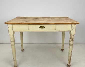 Early 20th Century Wooden Work Table or Writing Desk with Original Patina / Rustic Table