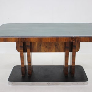 1930s Art Deco Dining Table in Walnut, Czechoslovakia