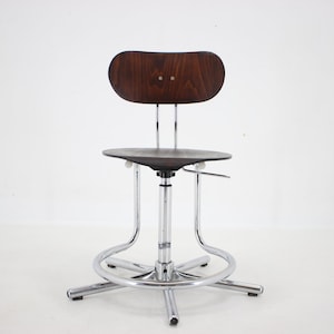 1970s Swivel Adjustable Chair, Czechoslovakia / Vintage Chair / Brown Colour / Mid-century /
