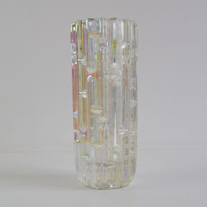 Original Frantisek Vizner Glass (Maze) Vase for sklo union Rosice 1960s