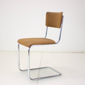 Mid-centrury Chrome Tubular Chair Kovonax Z-303, 1970&#39;s/ Mid-century / Brown Colour / Vintage Chair /