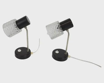 Mid Century Pair of Table Lamps by Kamenický Šenov, 1960s, Czechoslovakia