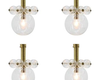 Set of four Midcentury Chandeliers Kamenicky Senov, 1970s