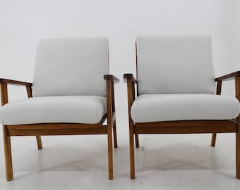 Paire de fauteuils restaurés des années 1960, Danemark / Milieu du siècle / Couleur grise / Fauteuil vintage /