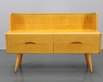 Commode des années 1960 avec étagère en verre, Tchécoslovaquie/ armoire vintage/