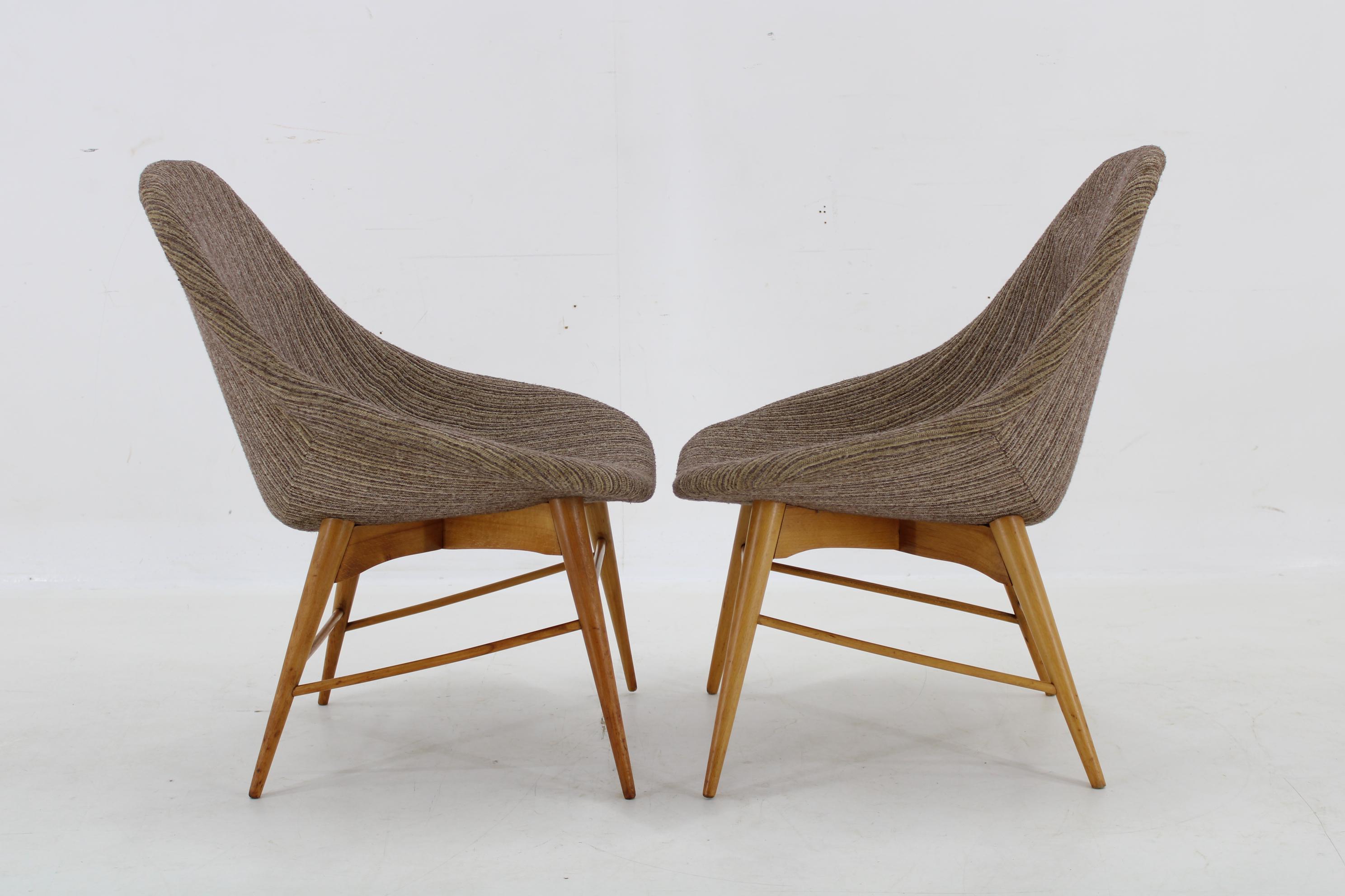 1970s Pair of Shell Beech Chairs, Czechoslovakia - Etsy