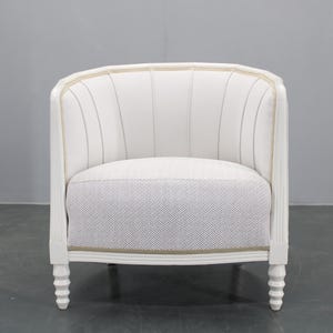 1930s Restored Vienna Seccesion Armchair / Vintage Armchair/ White Armchair /