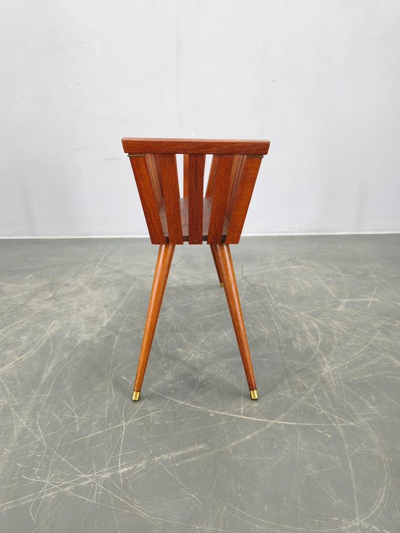 Danish Teak Planter Mid Century Plant Stand Brass Feet Vintage Box ...