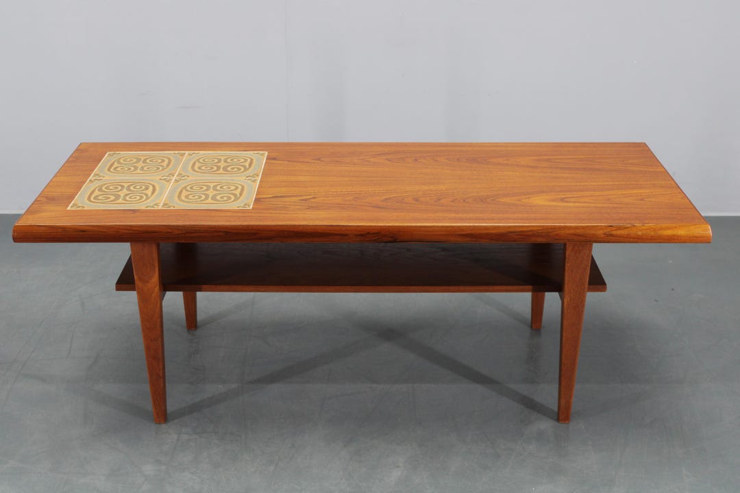 ダイニングテーブル OLD TEAK Table 1960s Danish Teak Coffee Table With Tiles / Mid-century / Vintage