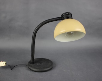 1970s Hungarian Gooseneck Desk Lamp, Cappuccino Mid Century Table Light