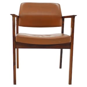 1960s Leather Palisander Side or Desk Chair, Denmark / Office chair / Vintage