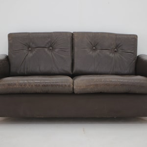 1970s Danish Brown Leather 2 Seater Sofa / Vintage Sofa / Mid-century / Brown Colour /