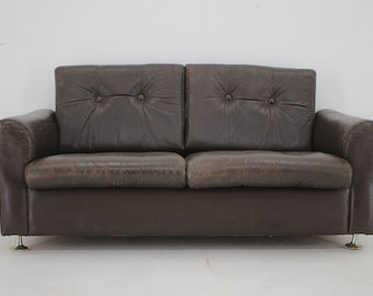 1970s Danish Brown Leather 2 Seater Sofa / Vintage Sofa / Mid-century / Brown Colour /