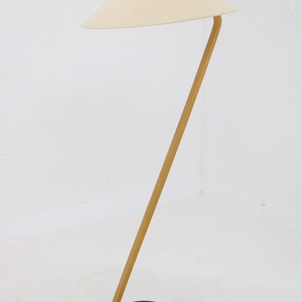 Mid-century Chrome & Plastic Floor Lamp, 1970's / Lace Pattern