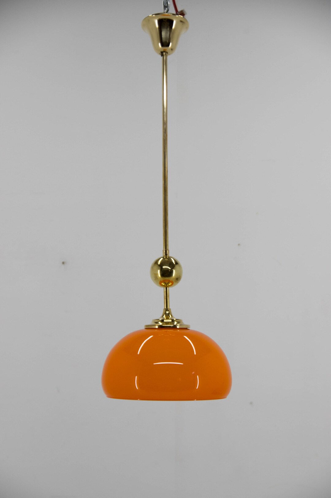 Buy Orange Glass and Brass Pendant, 1980s, Restored Online in India