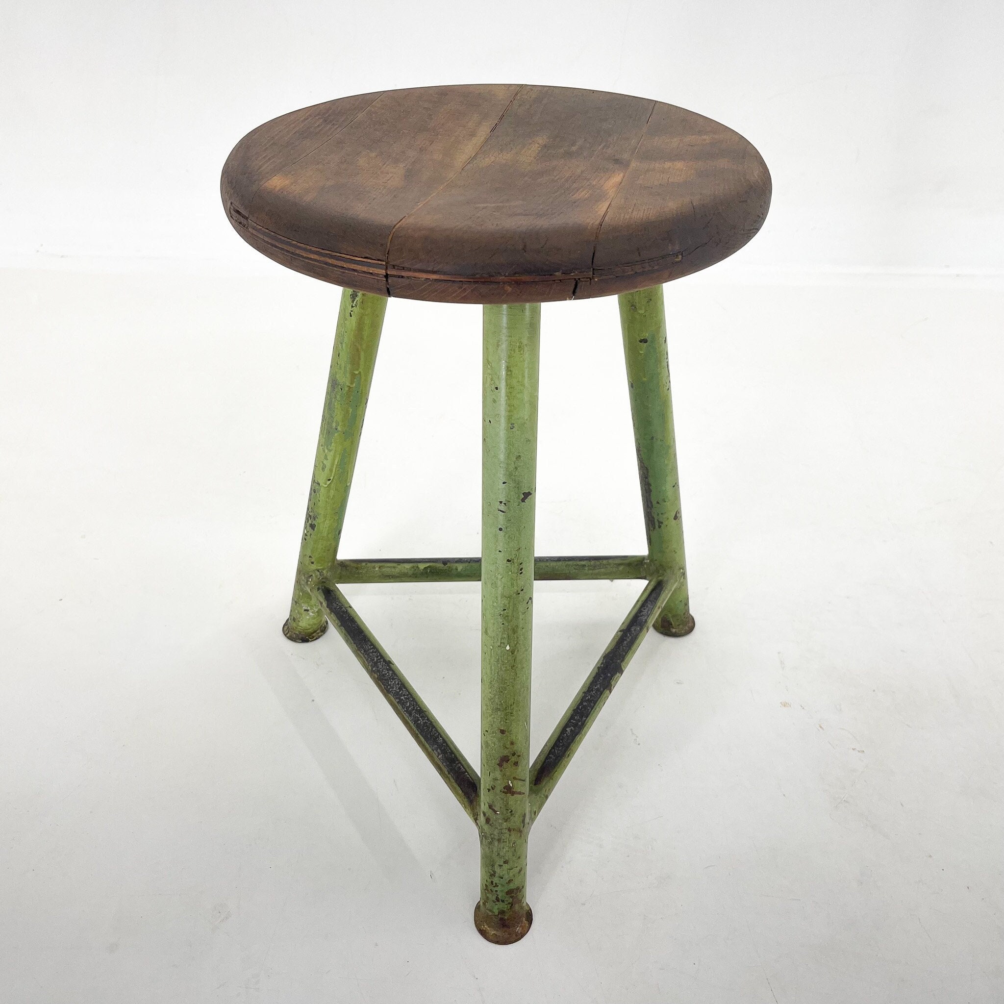 希少　３本足　ヴィンテージ　スツール ヴィンテージ 木製 希少 スツール 3本足の通販 by リン's shopプロフ