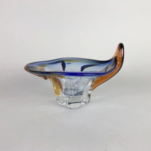 Heavy Bohemian Art Glass Bowl, 1960&#39;s