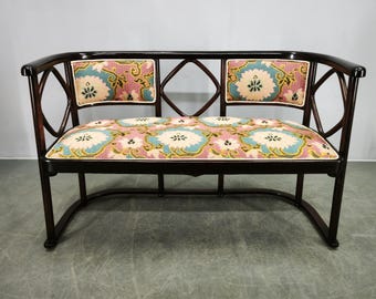 Josef Hoffmann Fledermaus Panca in stile Art Nouveau Divano della Secessione Viennese