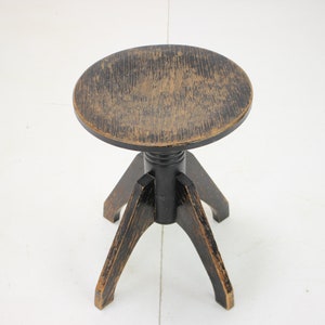 Midcentury Height Adjustable Piano Stool, 1950s / Vintage Stool /