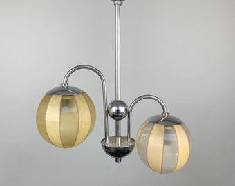 Art Deco Chrome Chandelier by Napako, Czechoslovakia, 1930's