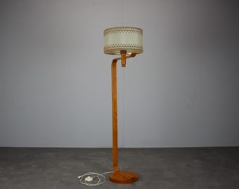 Mid Century Wooden Floor Lamp 1960s Scandinavian Style Vintage