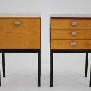 1970s Pair of  Bedside Tables by UP Zavody, Czechoslovakia / Vintage Tables / Mid-century / Brown Colour /