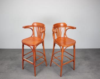 Set of 2 Vintage Bar Stools by TON, 1980, Czech Republic