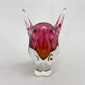 Art Glass Vase by Josef Hospodka for Chribska Glassworks, 1960&#39;s / Vintage Glass Vase / Collectible Glass