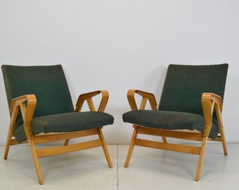 Pair of mid-century Bentwood Armchairs by Frantisek Jirak for Tatra, 1960's.