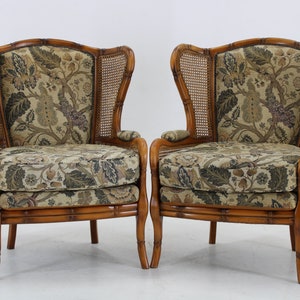 1960s Pair of Rattan Armchairs , Italy / Mid-century / Set Of 2 / Vintage Armchair /
