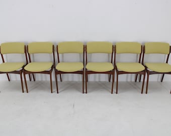 1960s Erik Buch Set of Six Restored Teak Dining Chairs, Denmark