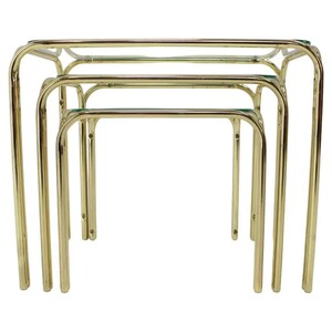 Set med tre stycken sätesbord från mitten av århundradet/runt 1980-talet