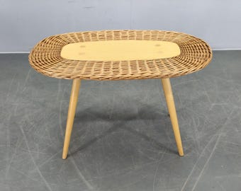 ULUV rotan salontafel Jan Kalous vintage Tsjechisch rieten design