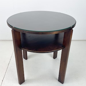 1940er Runder Couchtisch Tschechoslowakei / Vintage Couchtisch / Couch- oder Beistelltisch aus Holz