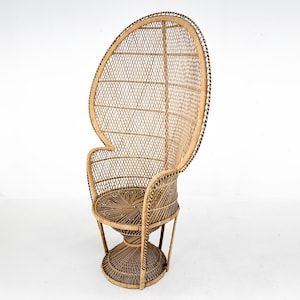 Vintage Bohemian Peacock Wicker Chair