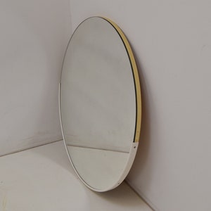 Mid-century Wall Round Mirror, 1970&#39;s / Vintage Mirror / Plastic Rim