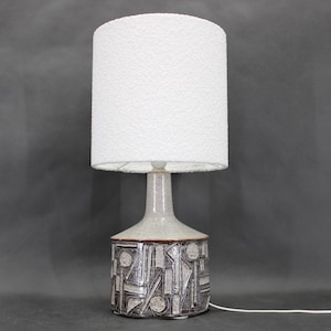 1970s Ceramic Table Lamp from Axella with Fabric Lampshade, Denmark / Mid-century / Vintage Lamp /