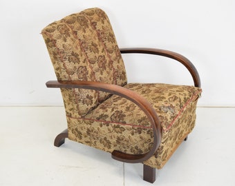 Art Deco Armchair by Jindrich Halabala, Czechoslovakia, 1930's