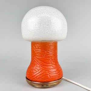 Space Age All-Glass Mushroom Table Lamp by Karin Korn for VEB, Germany, Labeled