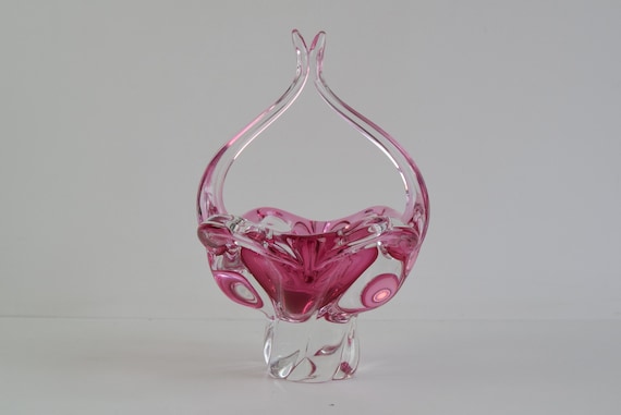 Mid-century Czech Art Glass Basket Bowl by Josef Hospodka - Etsy