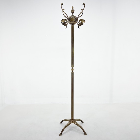 Mid century Italian Ornate Brass Coat Hanger Vintage Hanger