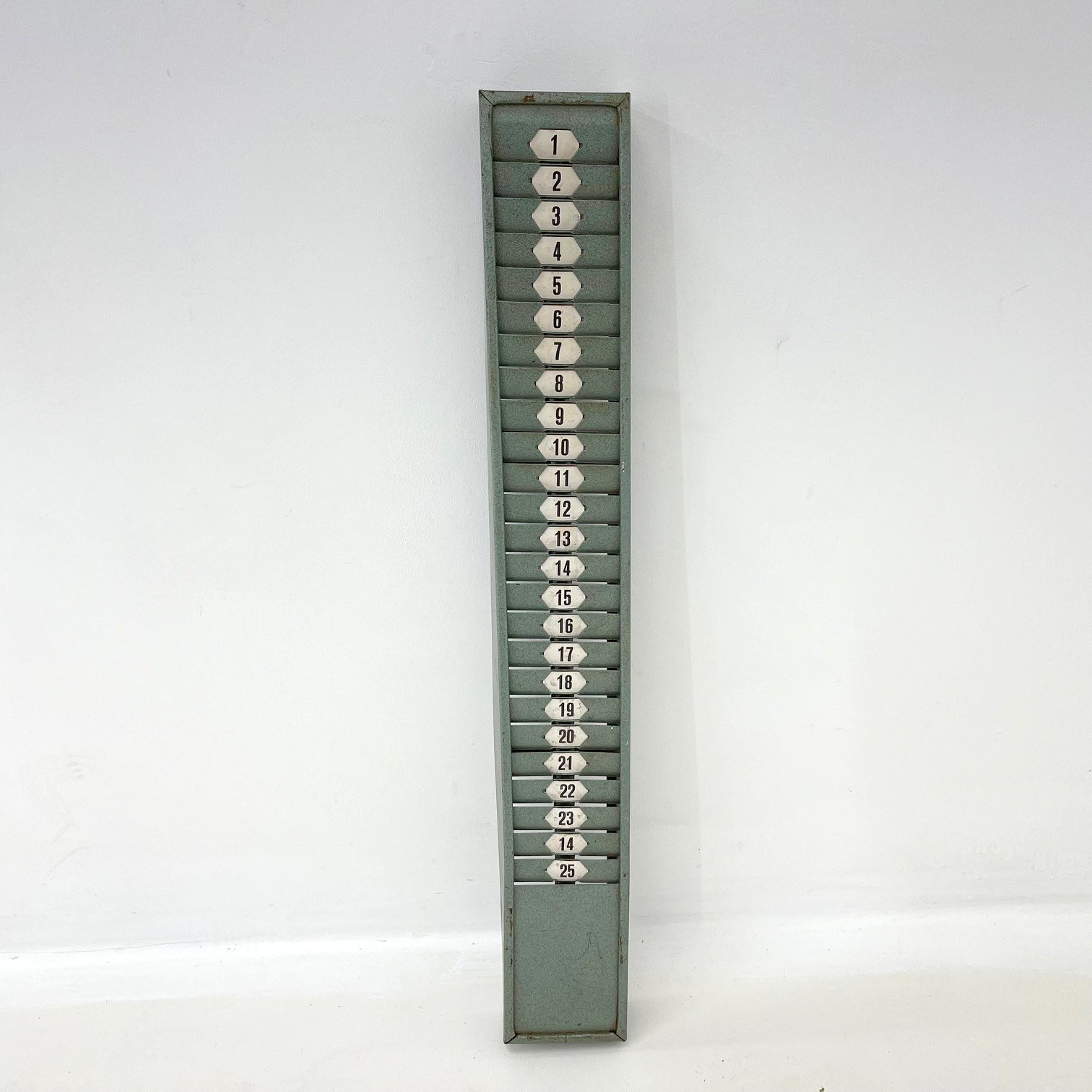 1950's Industrial Time Card Rack, Czechoslovakia / Vintage Metal Card ...