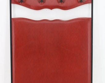 Panneau de porte-manteau des années 1960, Italie / Porte-manteau vintage / Milieu du siècle / Couleur rouge /