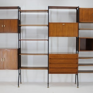 1960s Mahogany Shelving System, Italy