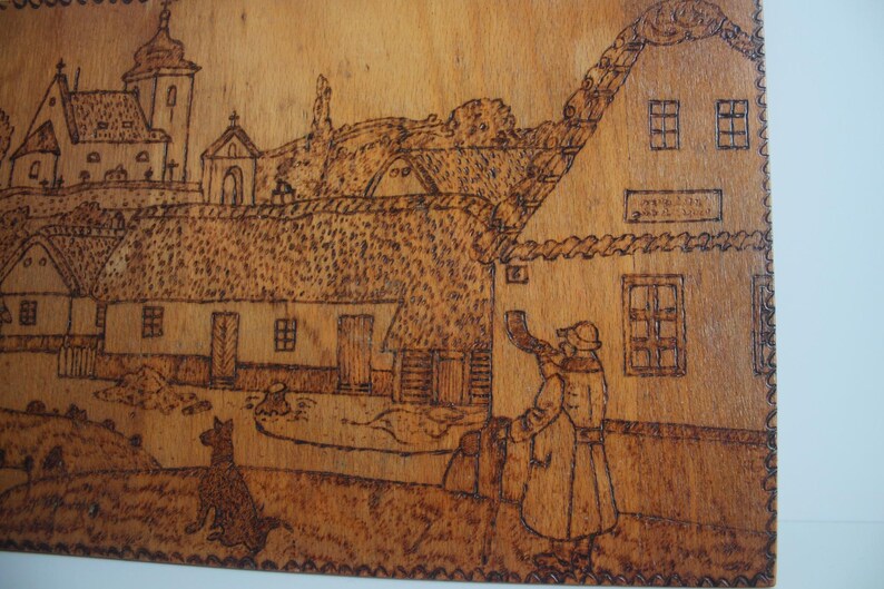 Pyrographics Figure Art Deco Hand-burned Woodblock Print, Pyrography, Circa 1920's. - Etsy