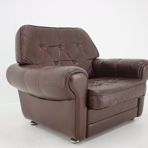 1970s Danish Brown Leather Armchair, Denmark / Vintage Armchair / Mid-century/ Brown colour /