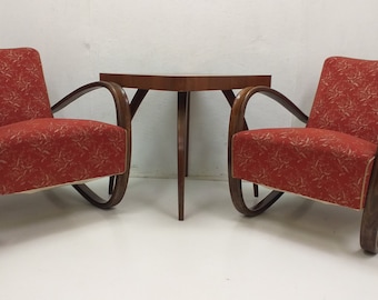 1940 Set of two Halabala Armchairs H 269 + Spider table