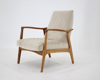 1970s Organic Oak Armchair, Czechoslovakia