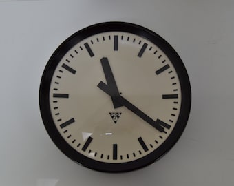 Bakelite Industrial Wall Clock by Pragotron,1960's